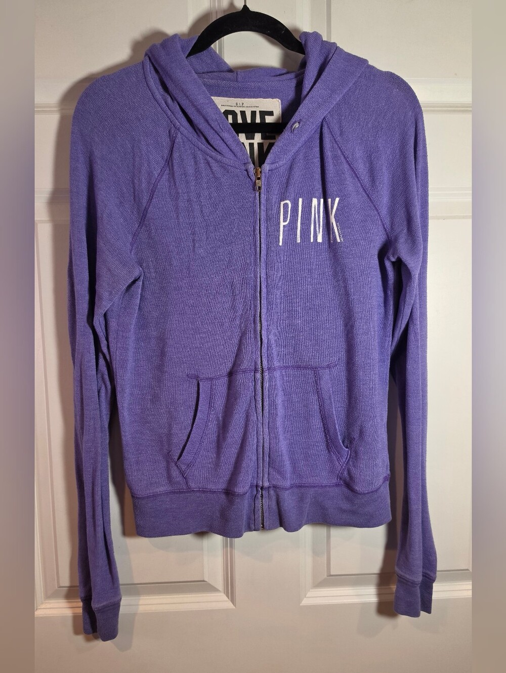 PINK Victoria's Secret Purple Zip-Up Hoodie Stretchy Lightweight S